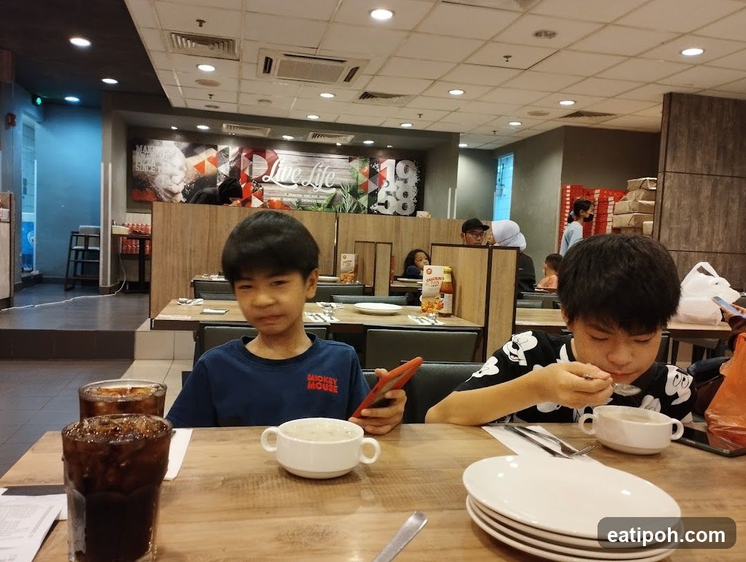 Children Eating at a Restaurant