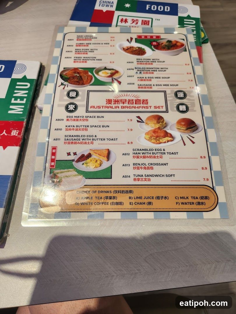 Australia Breakfast Set Menu