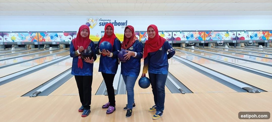 Group photo at bowling alley