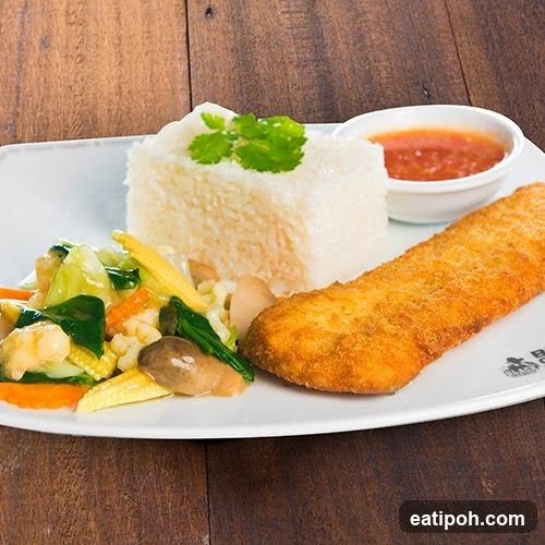 Food Plate on Wooden Surface