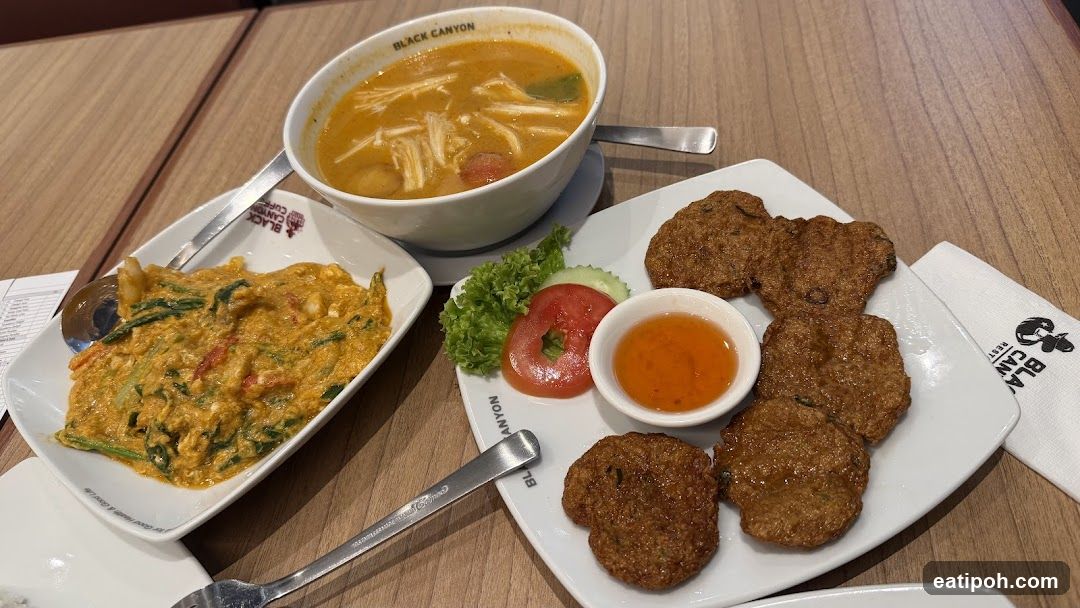 Food served at Black Canyon restaurant