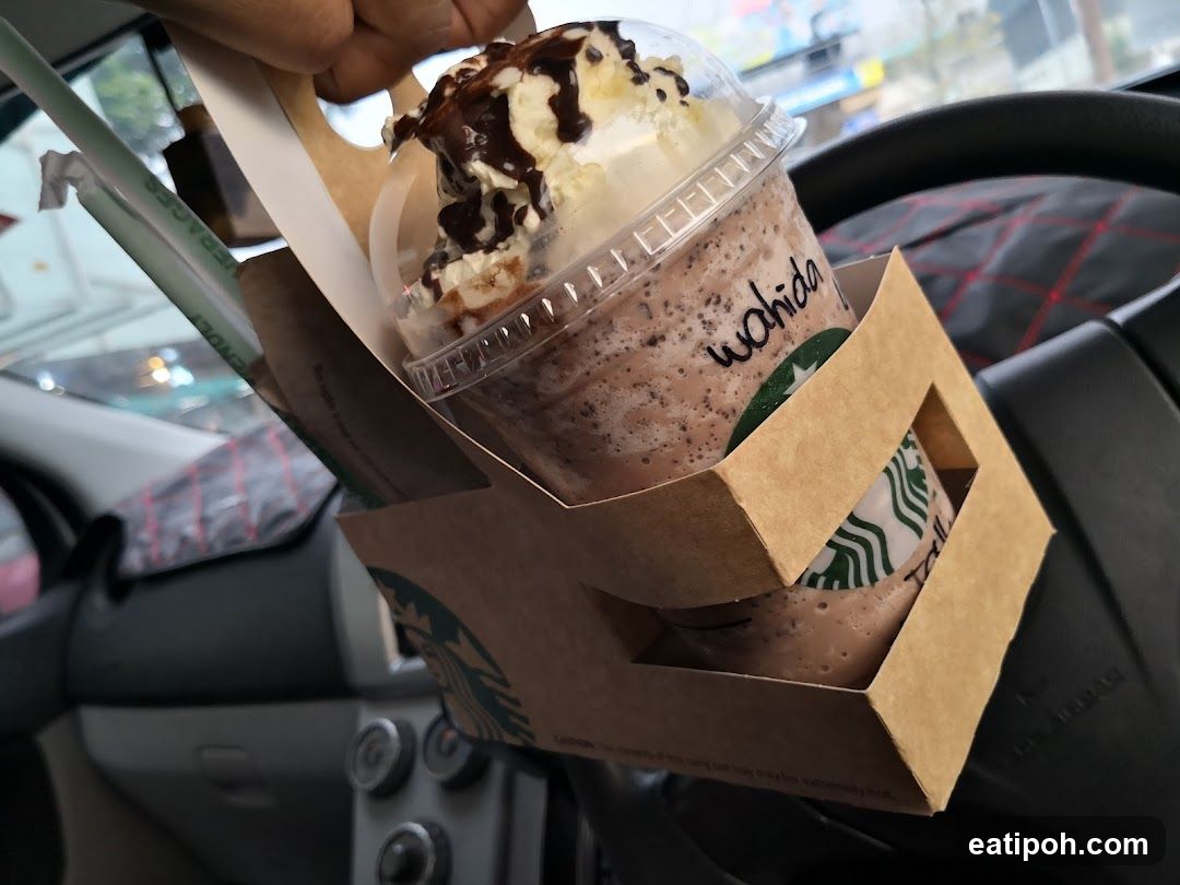 Starbucks drink in car