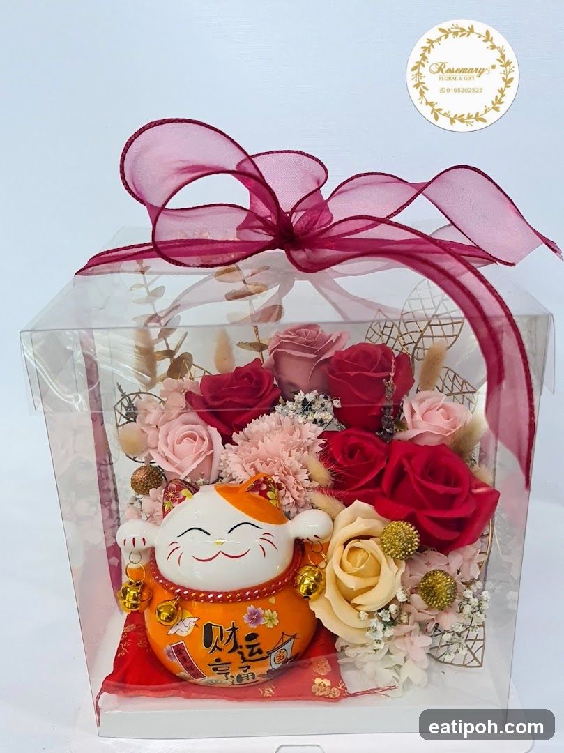 Lucky Cat Floral Arrangement