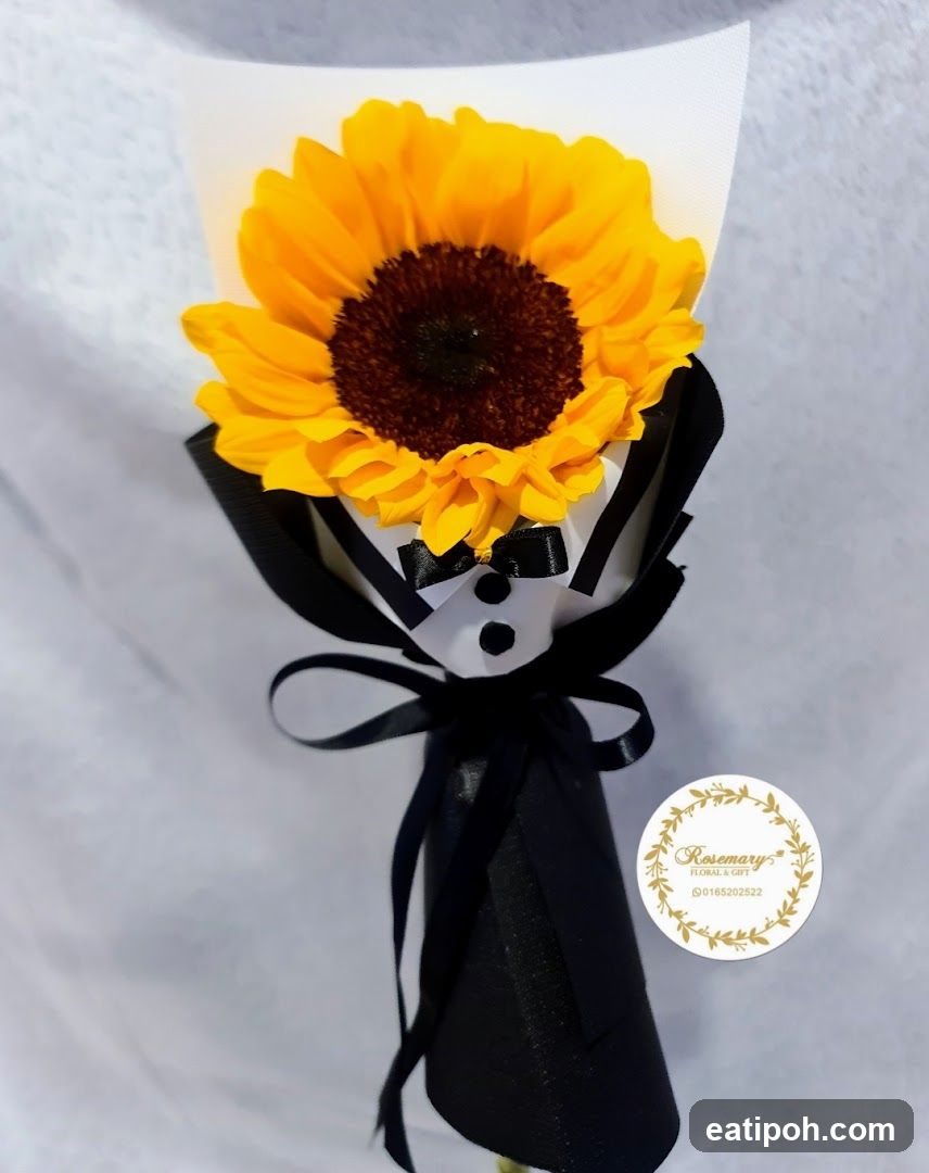 Sunflower Bouquet with Tuxedo Design
