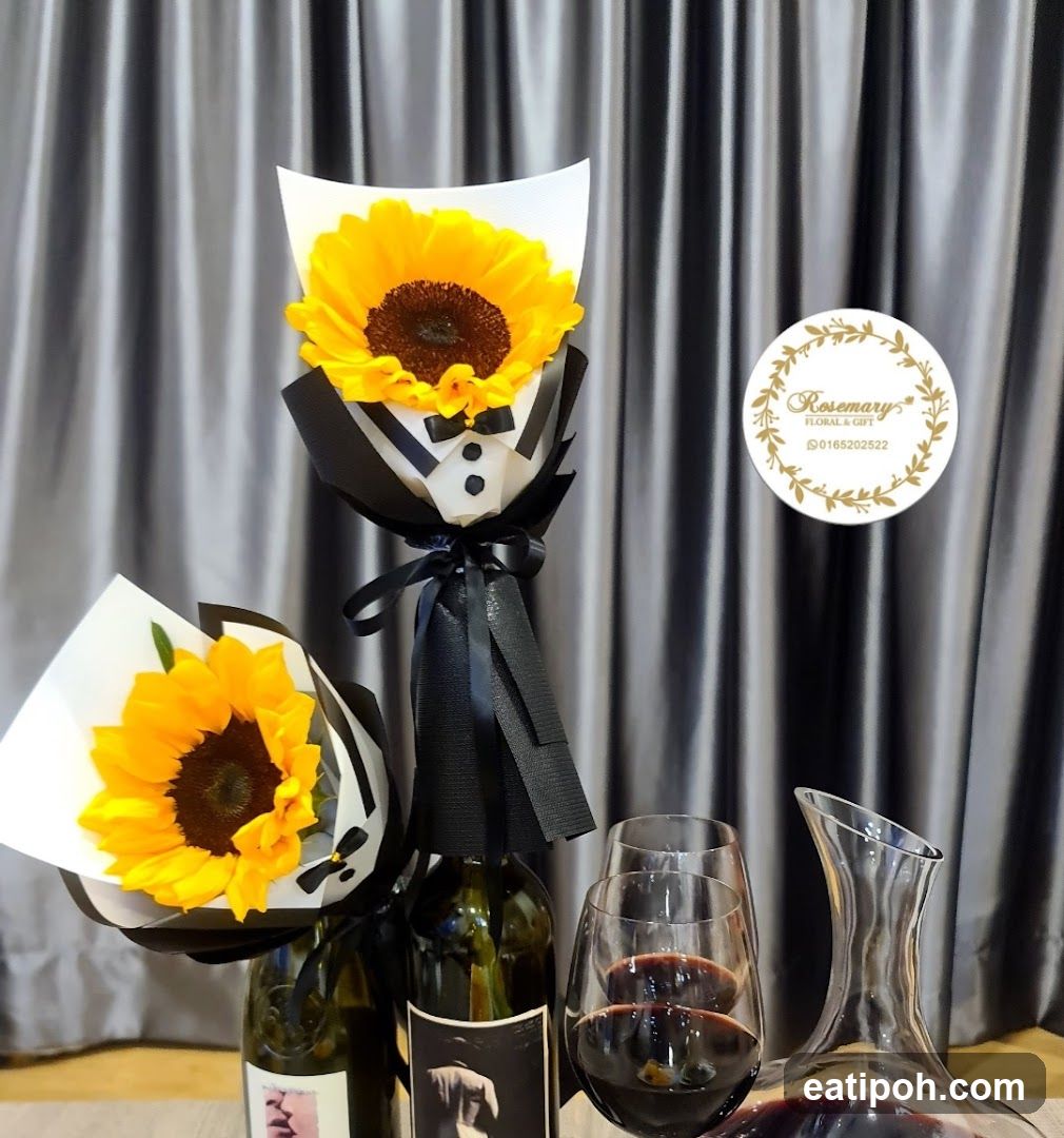 Floral Arrangement with Wine Setup