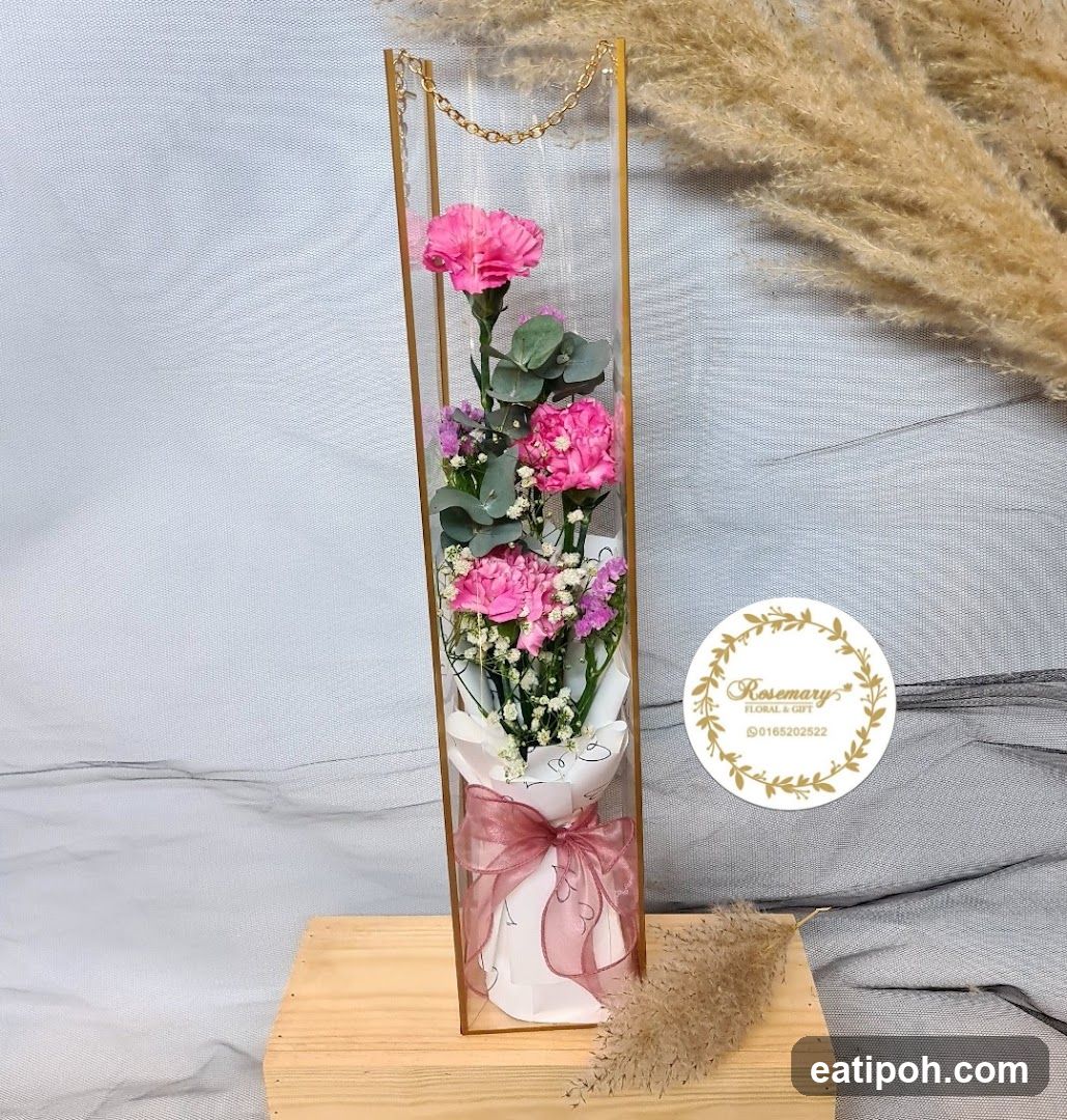 Floral Arrangement in Transparent Box