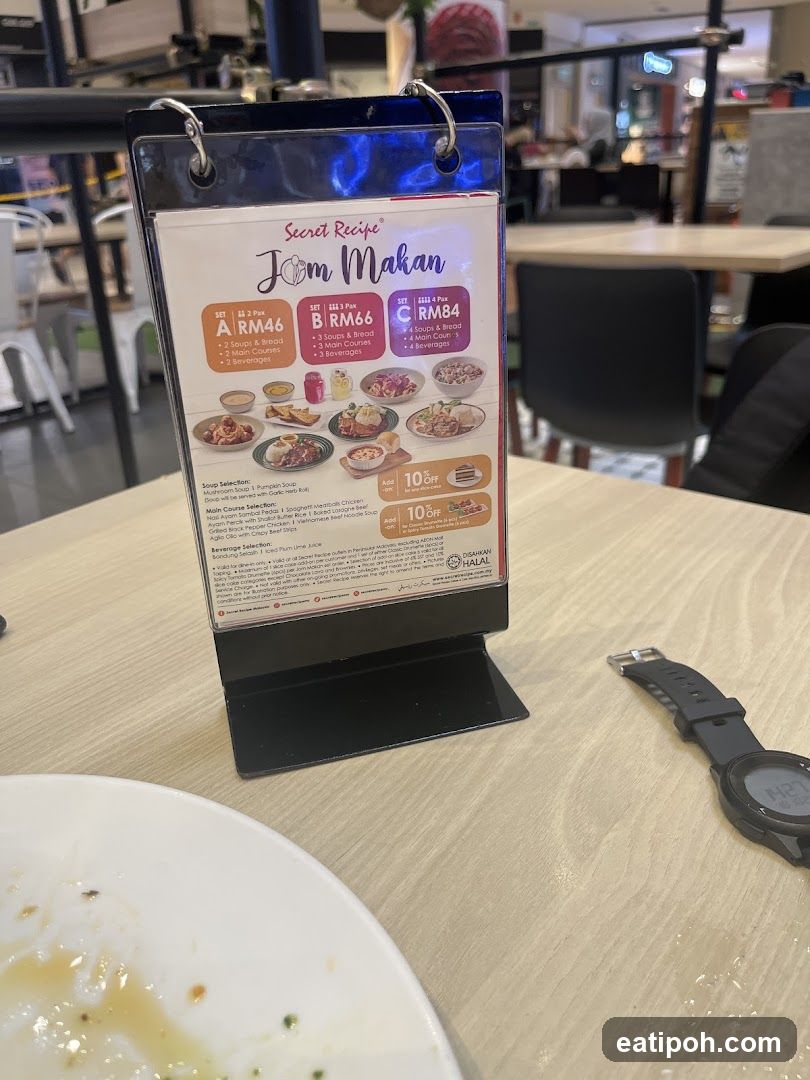 Restaurant Interior with Menu Stand