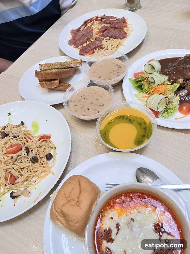 Dining Table with Food Items