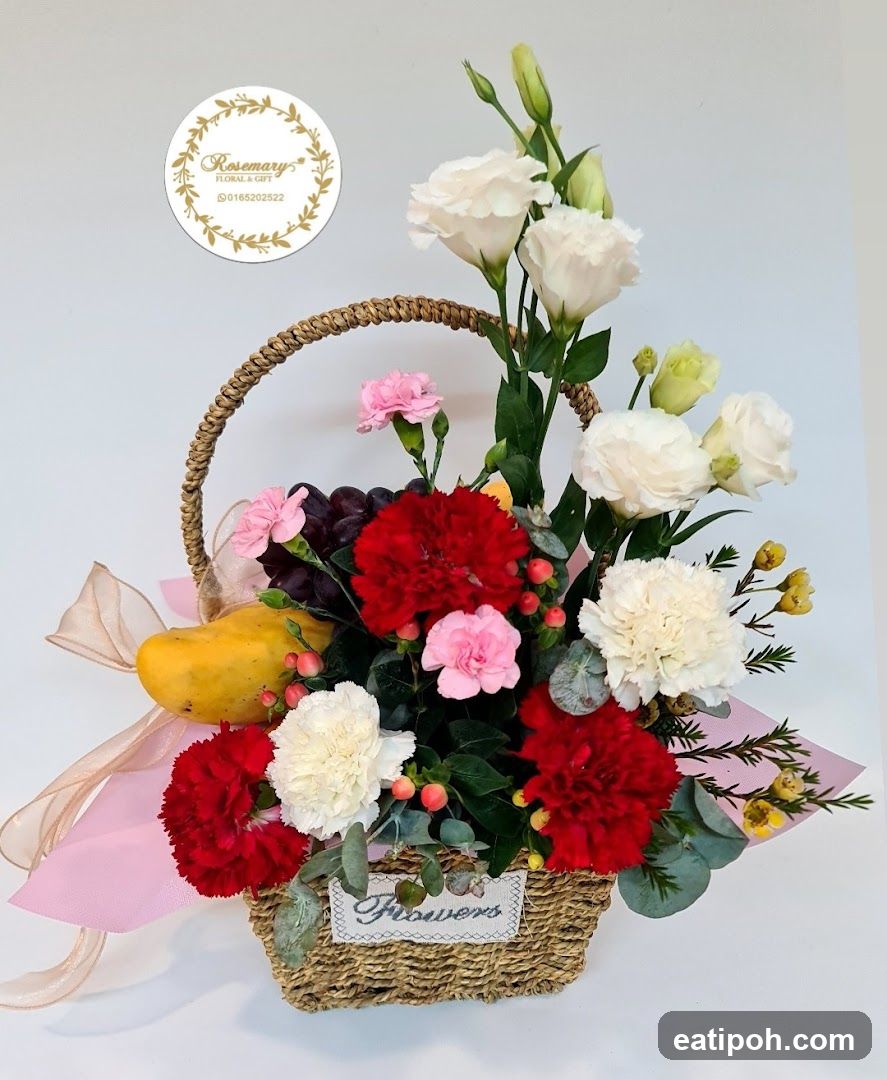 Floral Arrangement in Wicker Basket