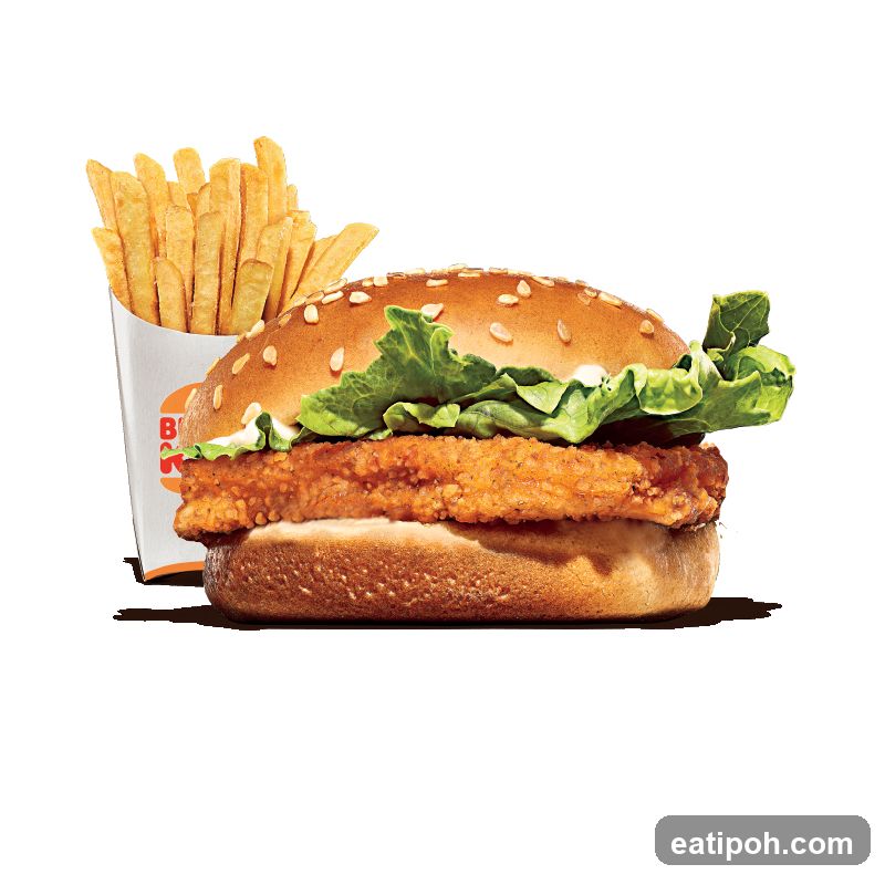 Chicken burger and fries