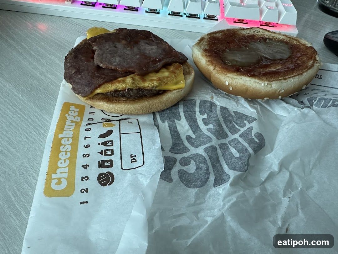 Cheeseburger on wrapper