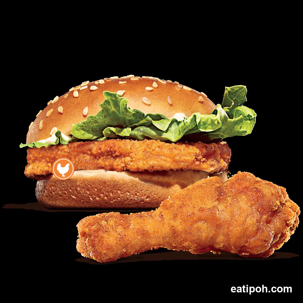Chicken Burger and Fried Chicken Leg