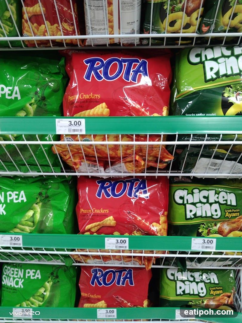 Snack aisle in supermarket