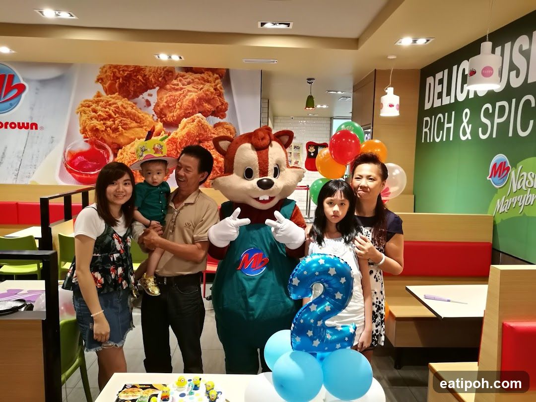 Family celebration at restaurant interior