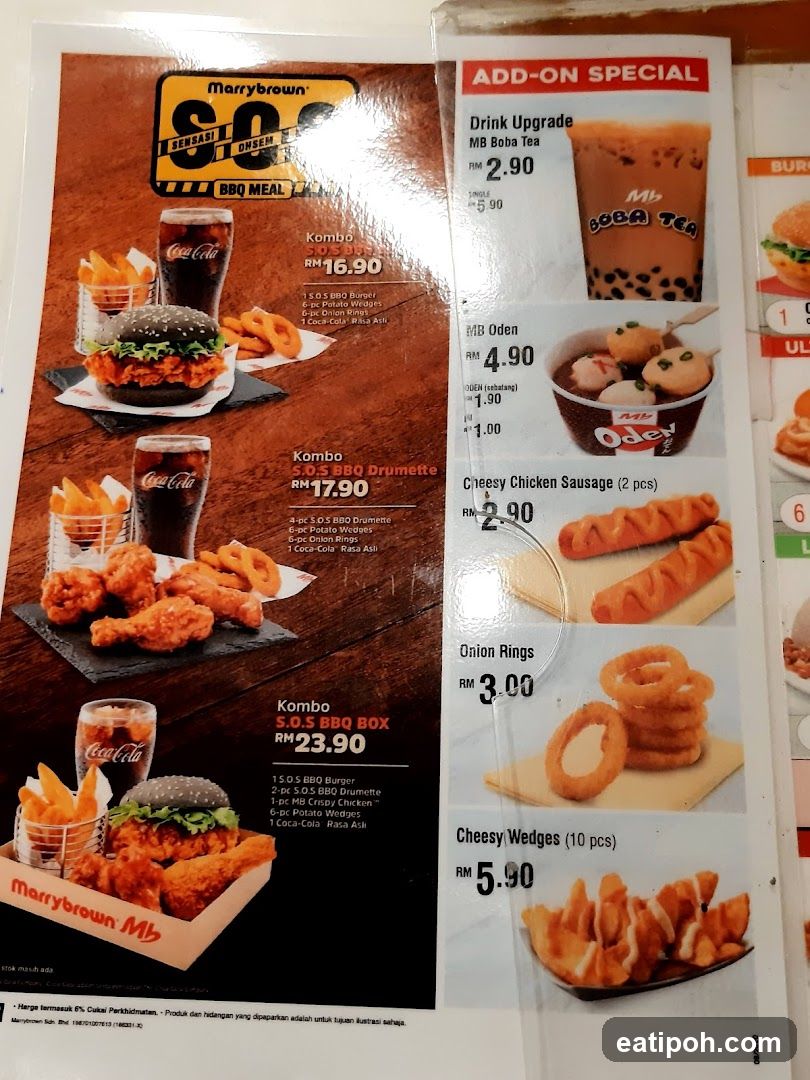 Marrybrown S.O.S BBQ Meal Menu