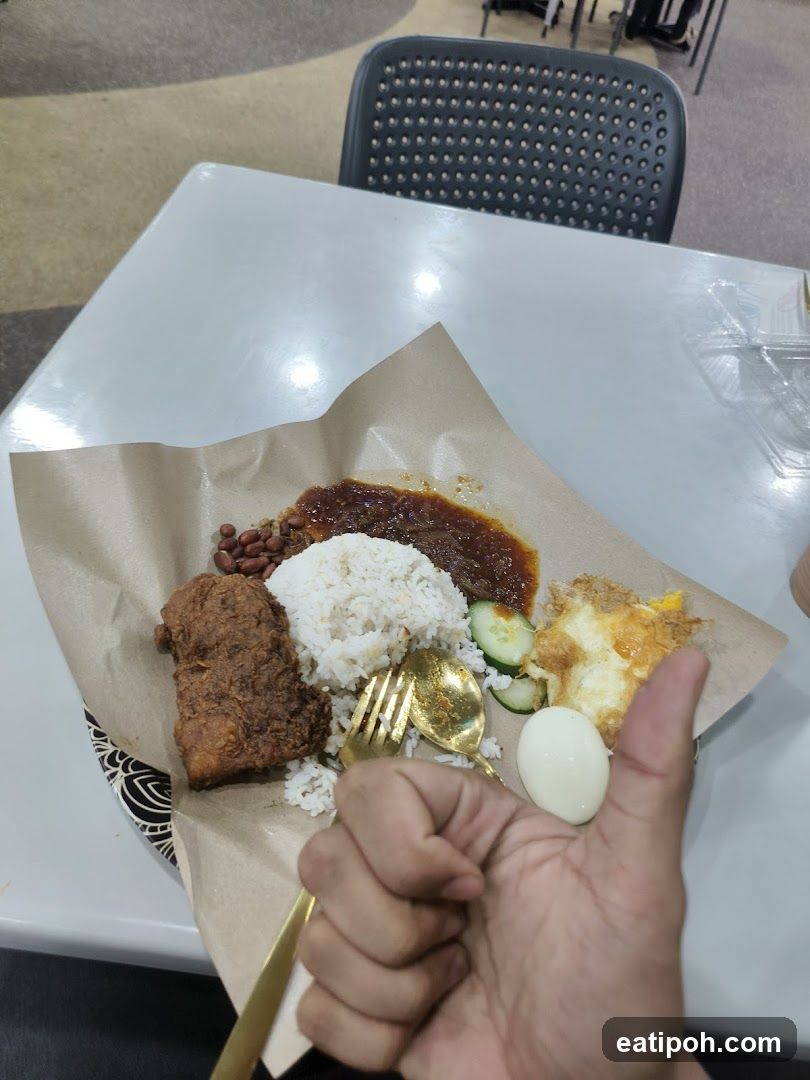Food at a dining table