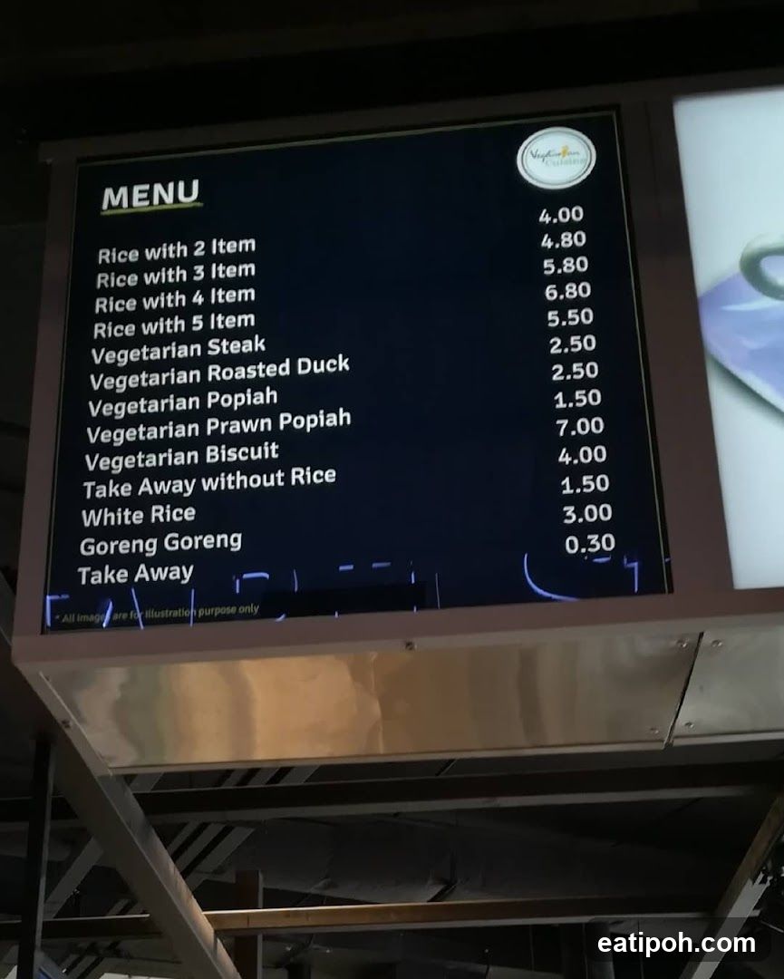 Vegetarian Menu Board