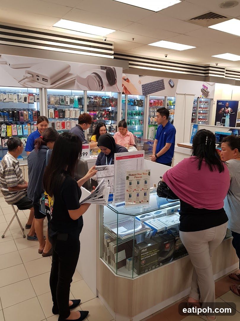 Store Interior with Customers and Displays
