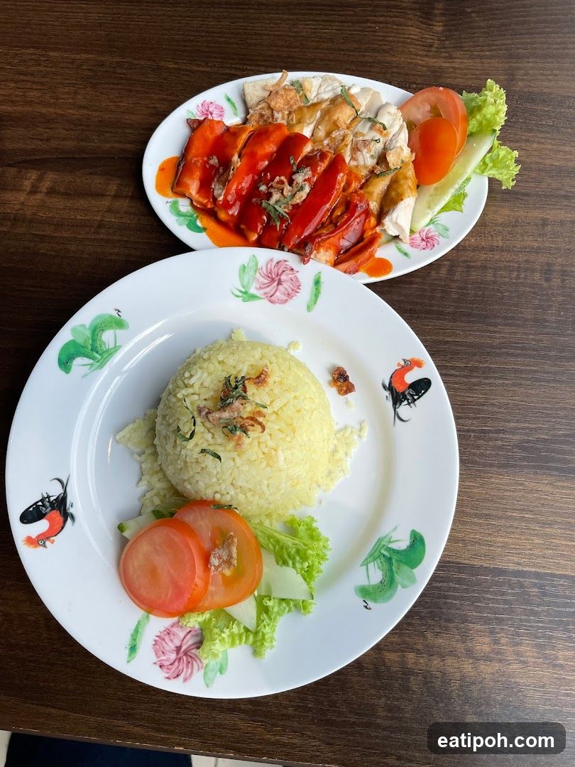 Food served on decorative plates