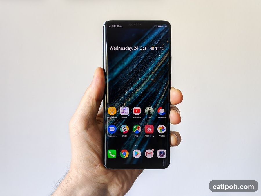Hand holding smartphone