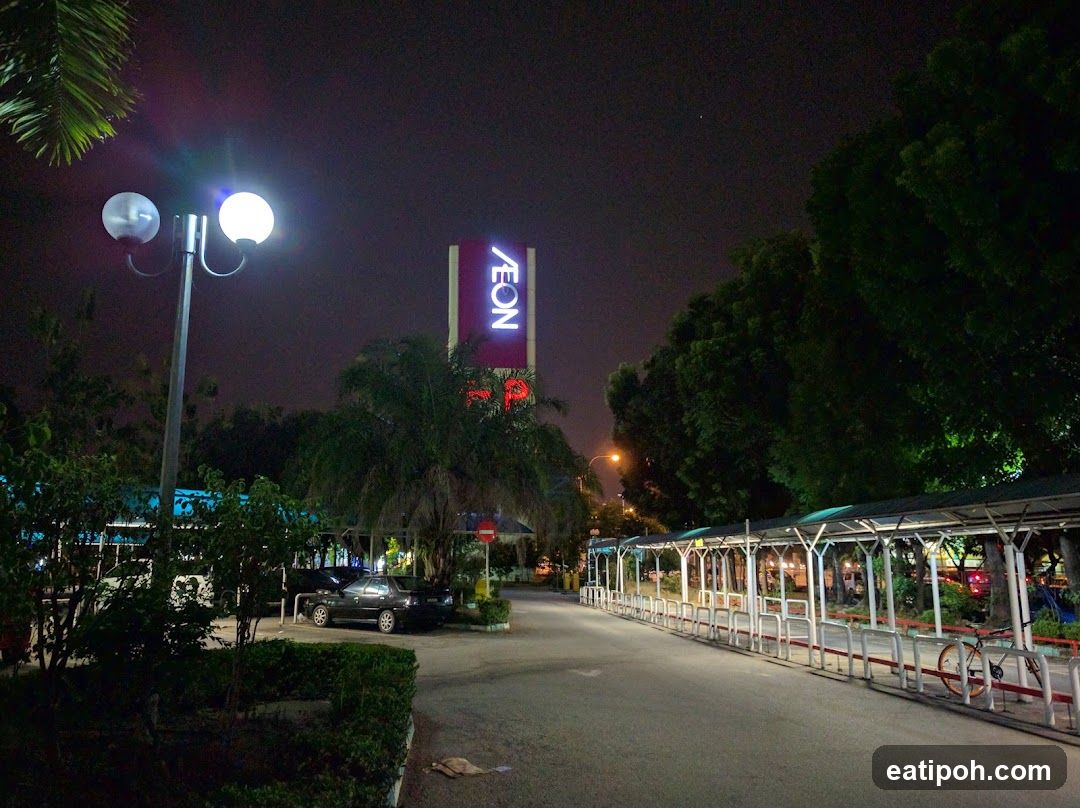 Nighttime View of AEON Signage
