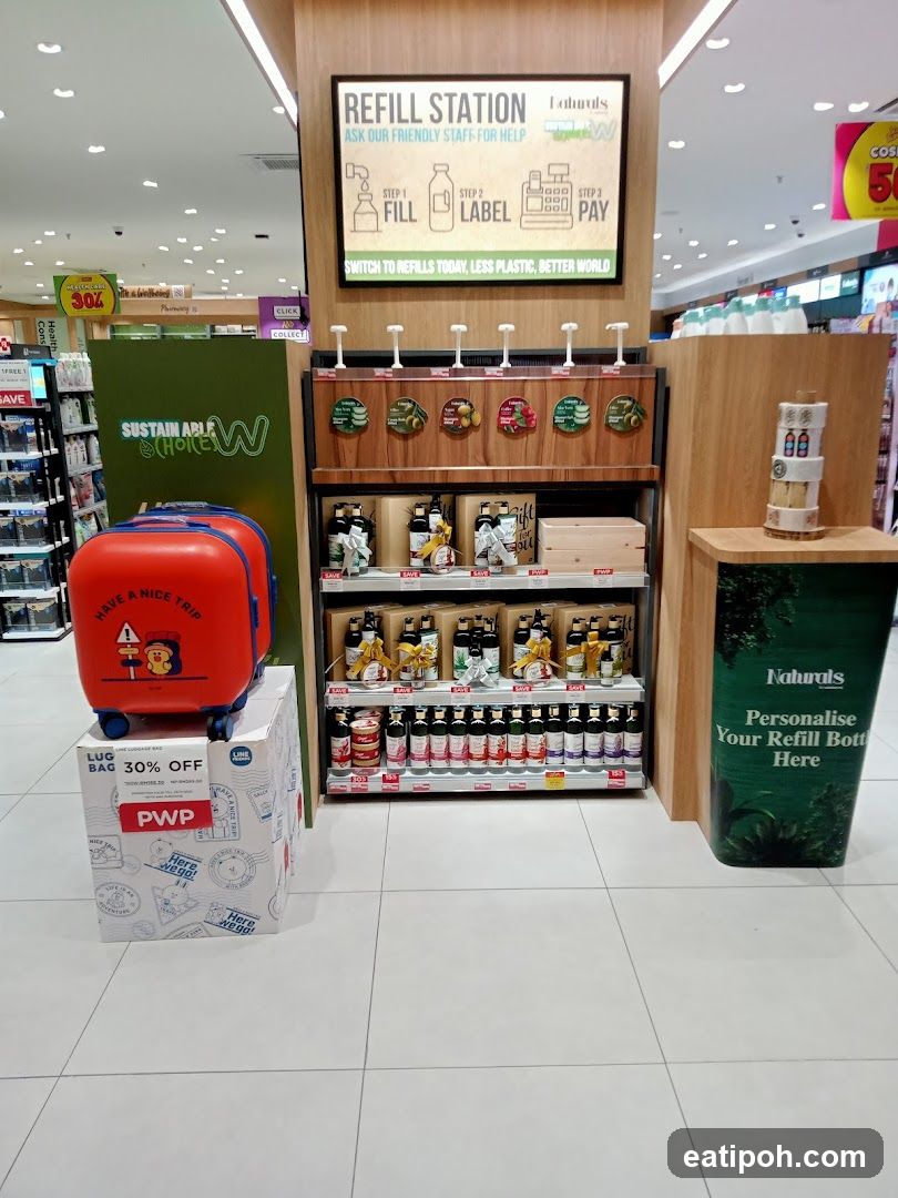 Refill Station Display in Retail Store