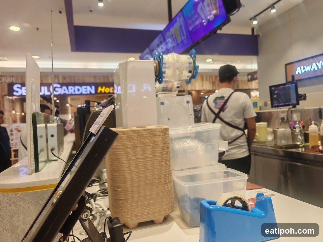 Interior of food court stall