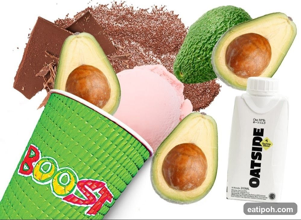 Avocado and Chocolate Smoothie Ingredients
