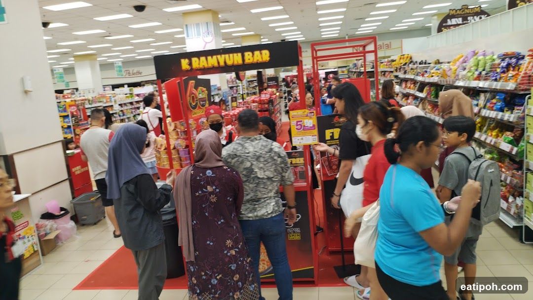Supermarket Interior with Promotion Stand