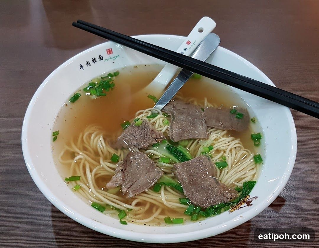 Bowl of beef noodle soup