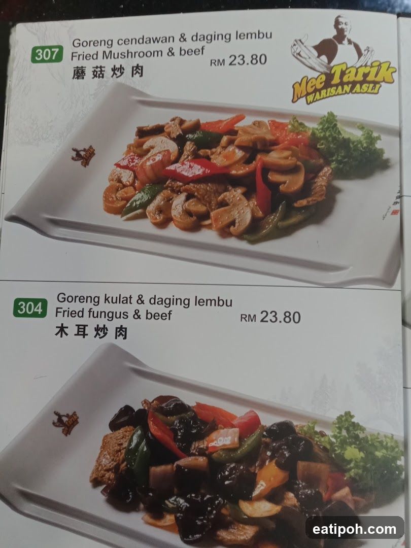Mee TariK Warisan Asli Menu