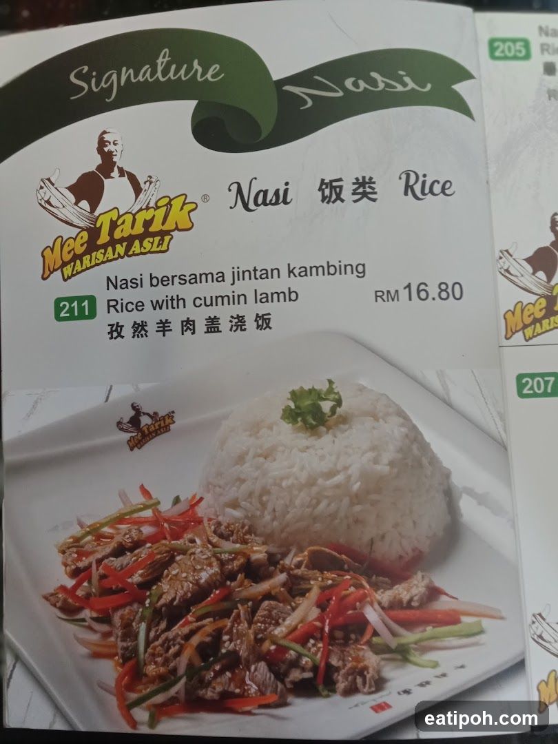 Mee Tarik Warisan Asli Signature Nasi Menu