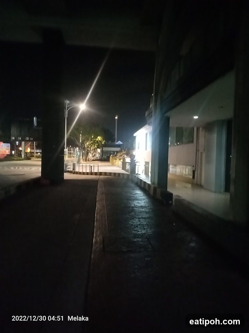 Nighttime street view in Melaka