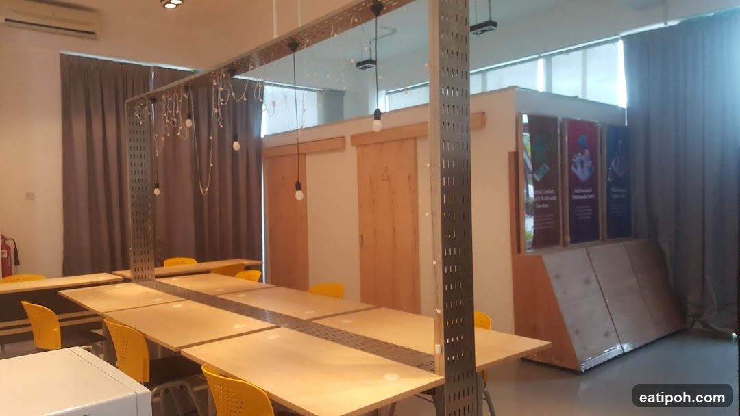 Interior of a shared workspace or café