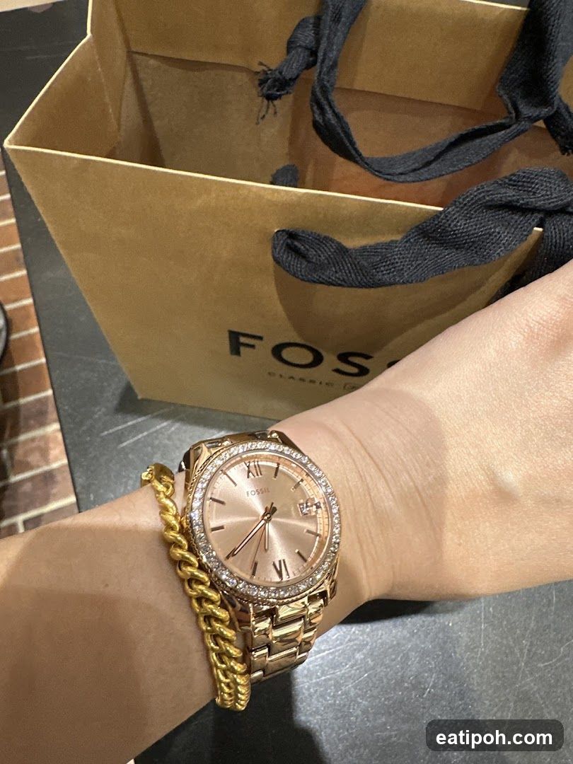 Fossil Watch and Shopping Bag