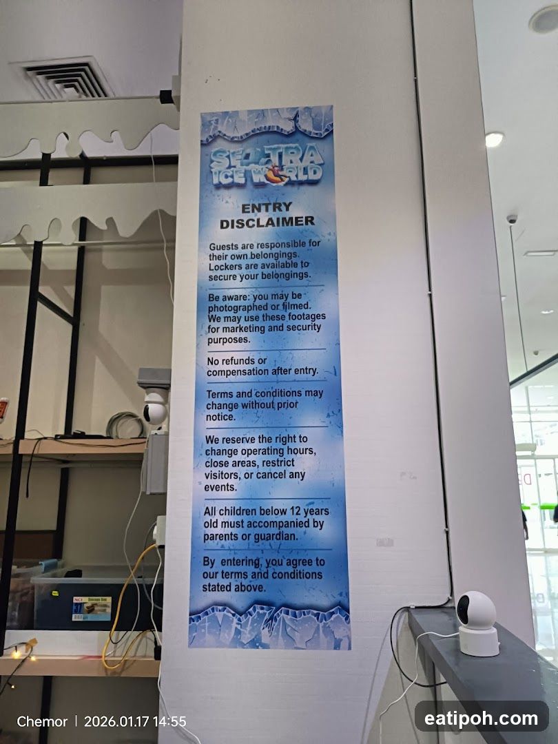 Spectra Ice World Entry Disclaimer