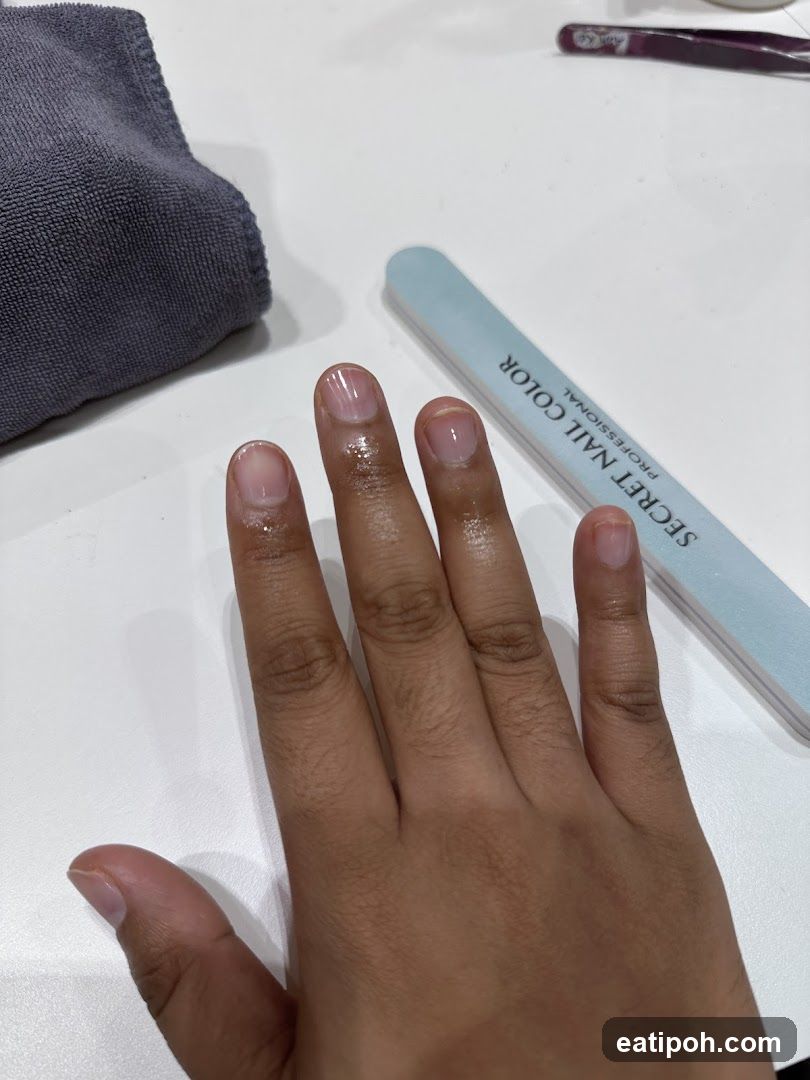 Hand on manicure table