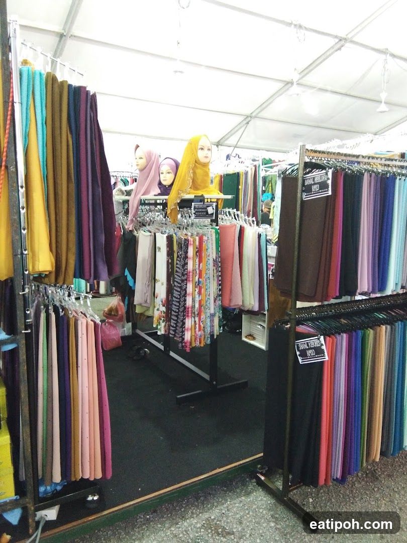 Interior of textile stall