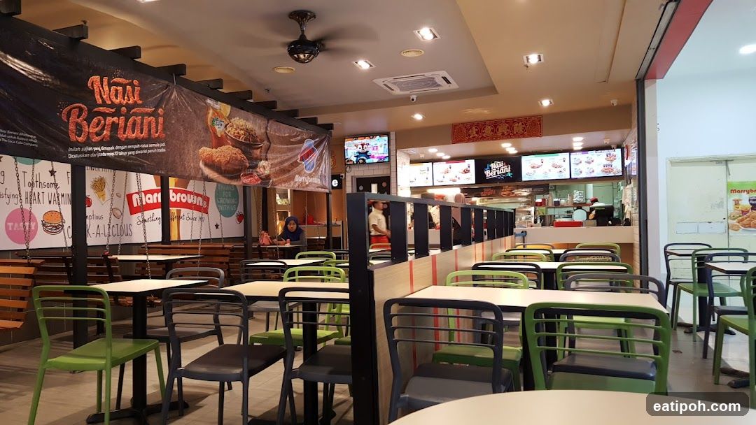 Restaurant Interior with Nasi Beriani Banner