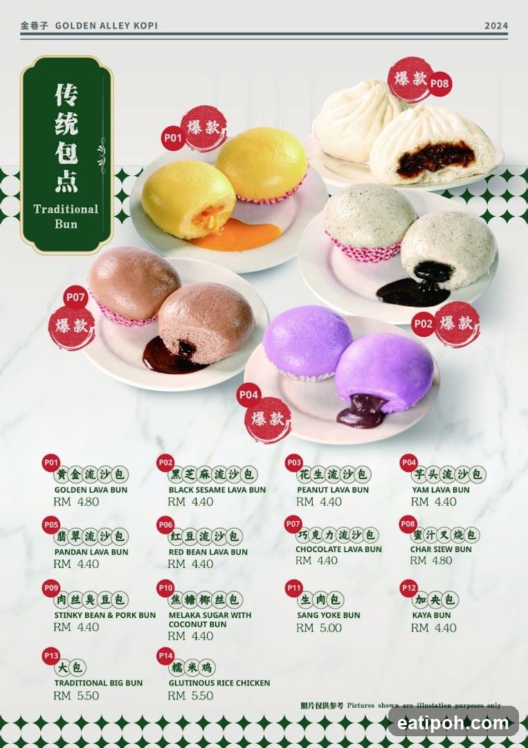 Traditional Bun Menu from Golden Alley Kopi