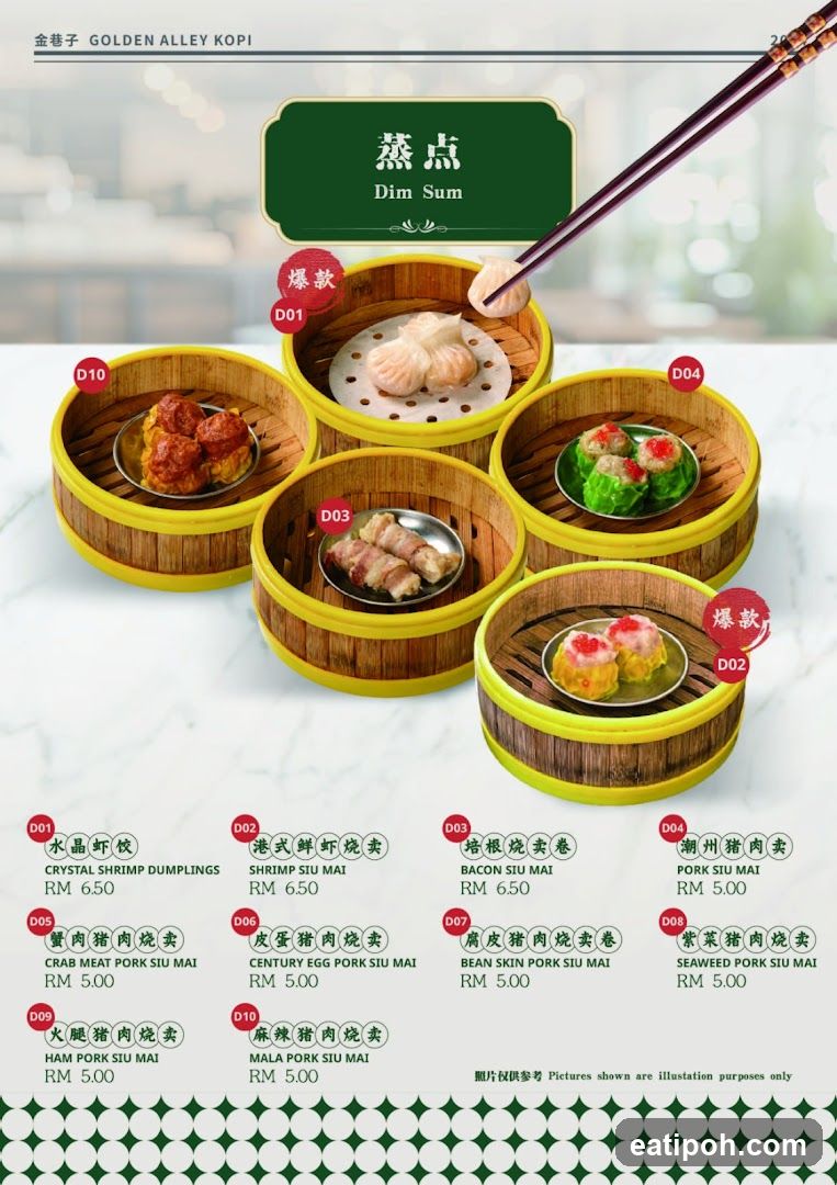 Dim Sum Menu from Golden Alley Kopi