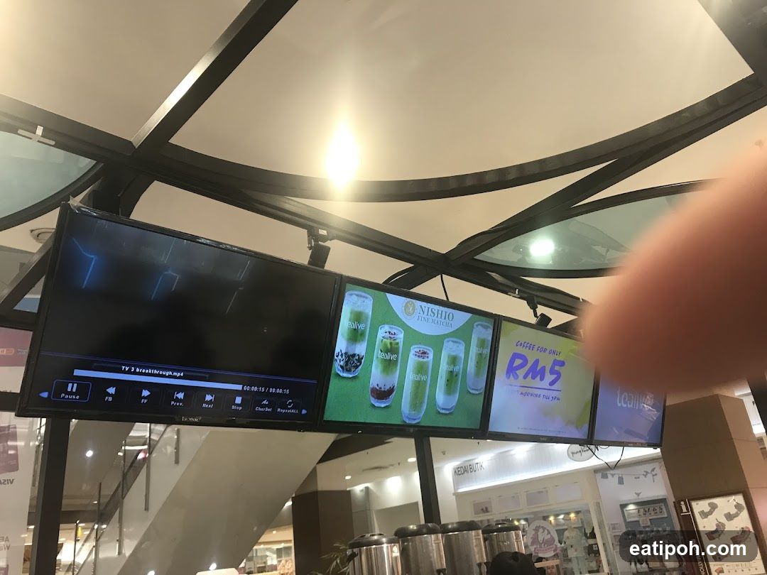 Interior digital display at shopping center