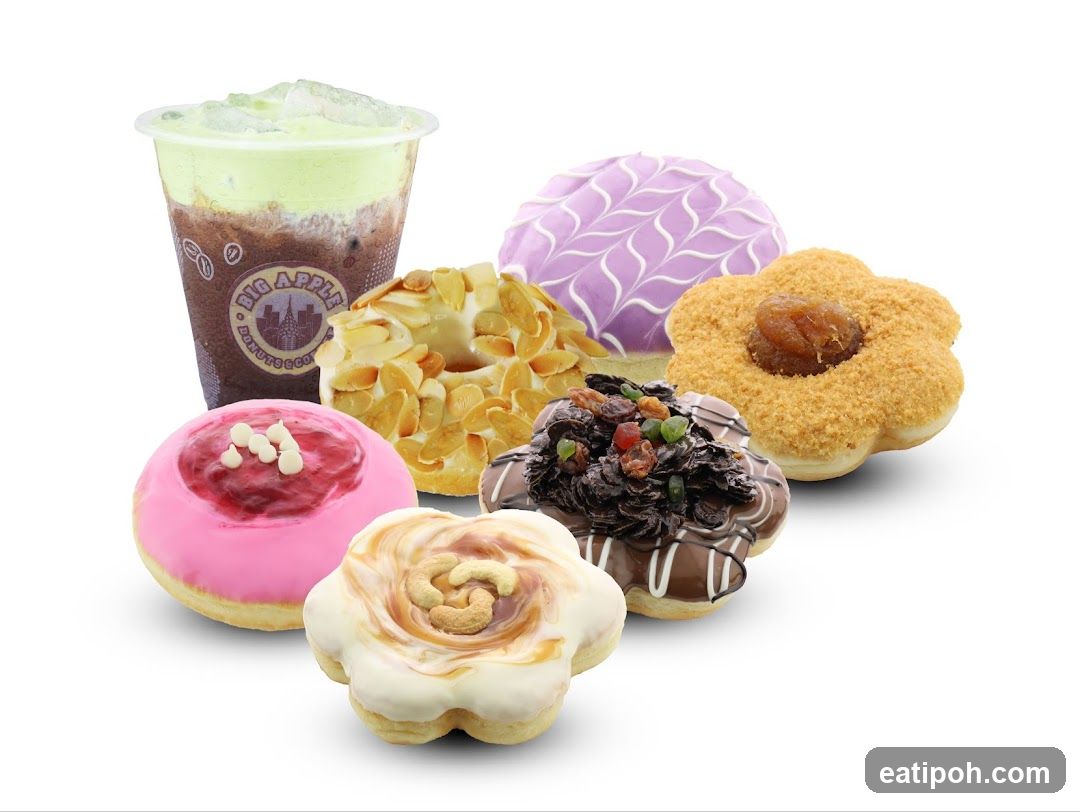 Assorted Donuts and Drink