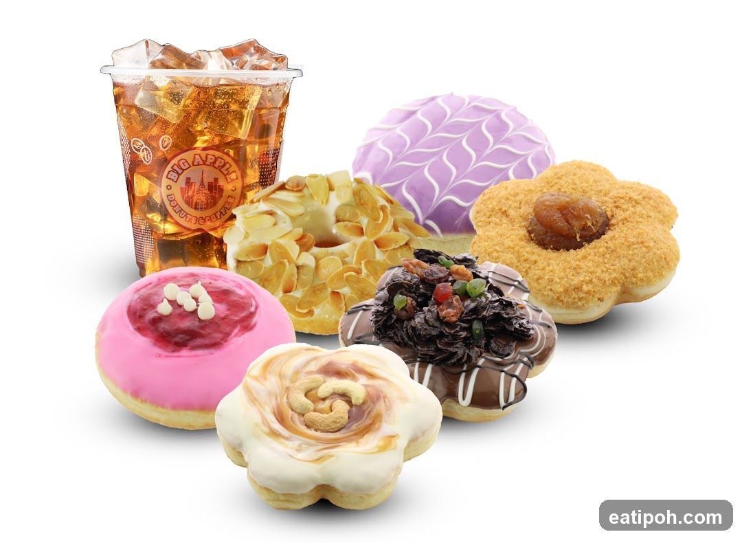 Assorted Donuts and Drink