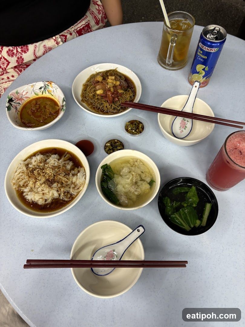 Table with Asian dishes