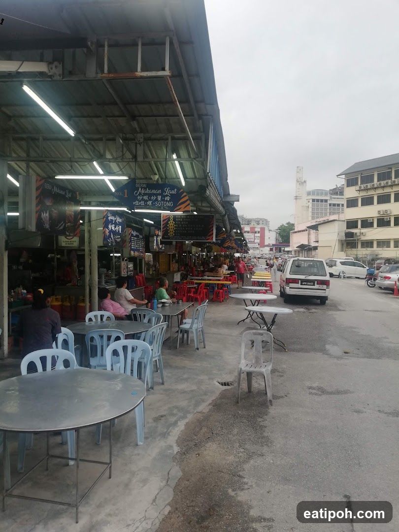 Outdoor food stall area