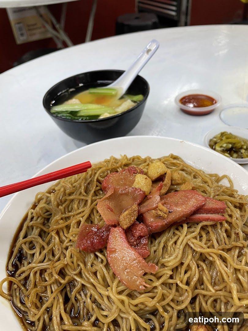 Dining Table with Noodles and Soup