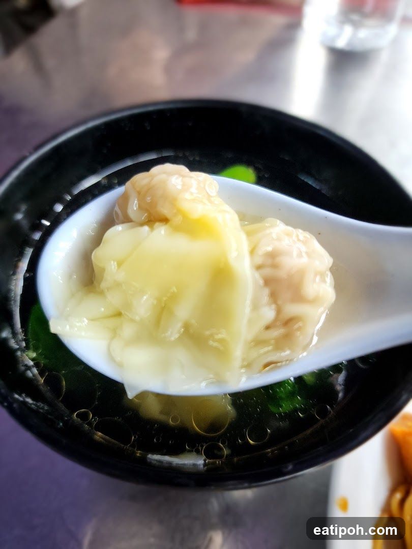 Close-up of dumplings in soup