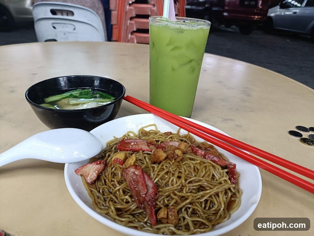 Food and drink at a table