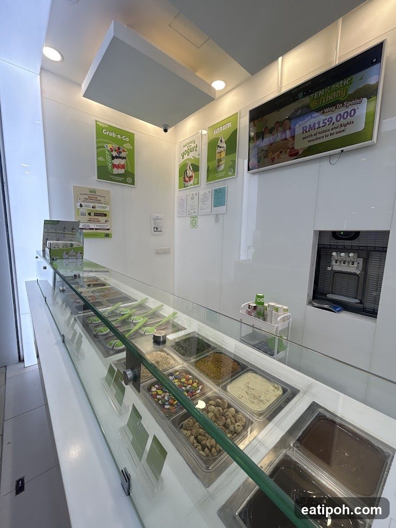 Interior of a yogurt shop